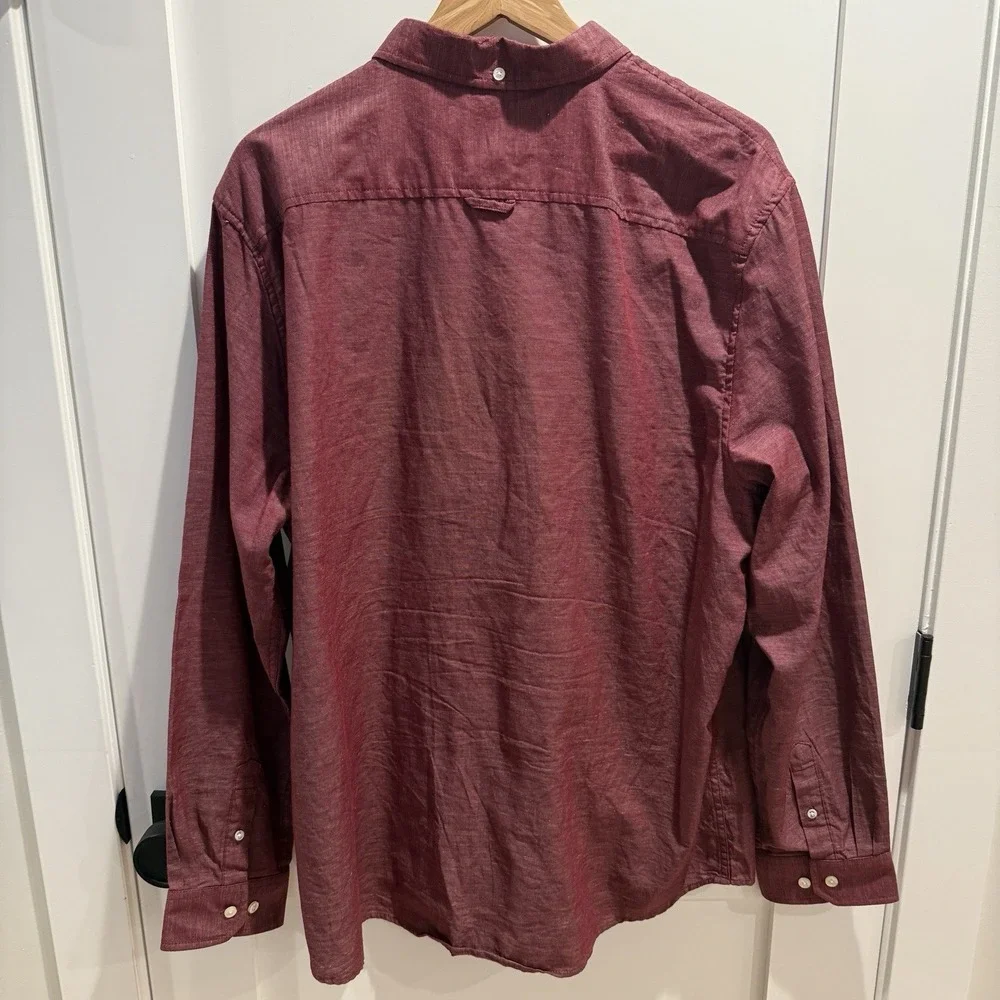 Ben Sherman The Original Button Down Shirt  Maroon/Red Mens‎ Sz XXL  Cotton